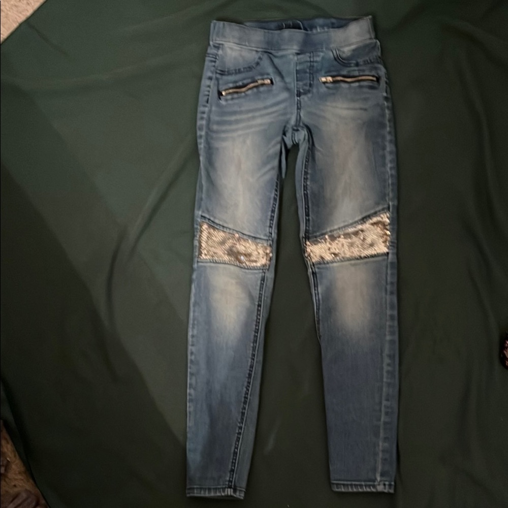 Justice Blue Jeans with Silver Accents 14 Girls